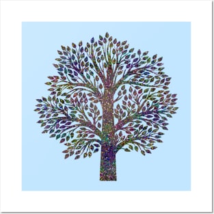 Glam Rainbow Metallic Tree Posters and Art